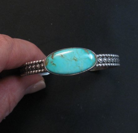 Image 0 of Navajo Turquoise Stacker Cuff Bracelet, Everett and Mary Teller