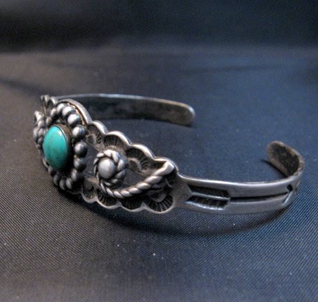 Image 2 of Vintage Navajo Native American Turquoise Trading Post Bracelet