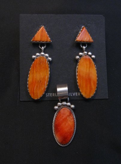 Image 2 of Navajo American Navajo Spiny Oyster Earrings, Selena Warner