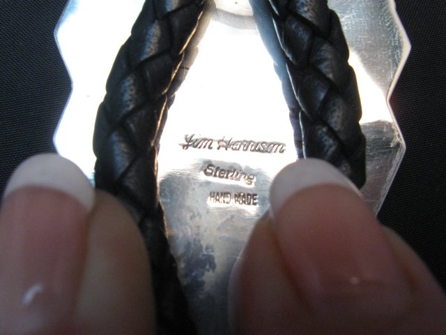 Image 7 of Jim Harrison Navajo Father Sky Yei Inlaid Sterling Silver Bolo