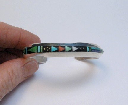 Image 0 of Narrow Jim Harrison Navajo Multigem Inlaid Bracelet, 6-5/16