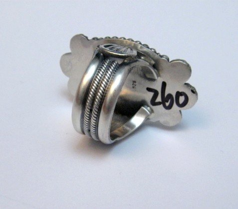 Image 3 of Navajo Michael and Rose Calladitto Turquoise Silver Ring sz7