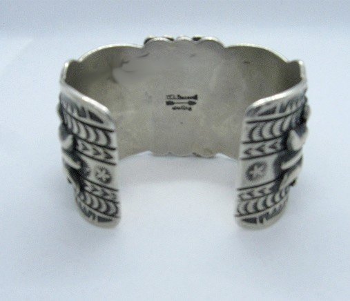 Image 6 of Darryl Becenti Navajo Native American Multigem Silver Bracelet