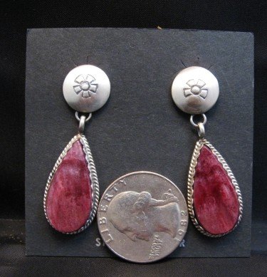 Image 1 of Navajo Purple Spiny Oyster Silver Earrings, Selena Warner