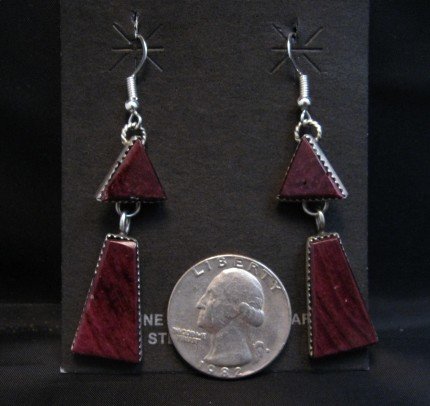 Image 1 of 2-pc Navajo Purple Spiny Oyster Dangle Earrings, Selena Warner