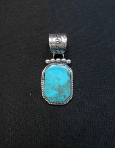Image 2 of Navajo Native American Turquoise Silver Pendant, Selena Warner