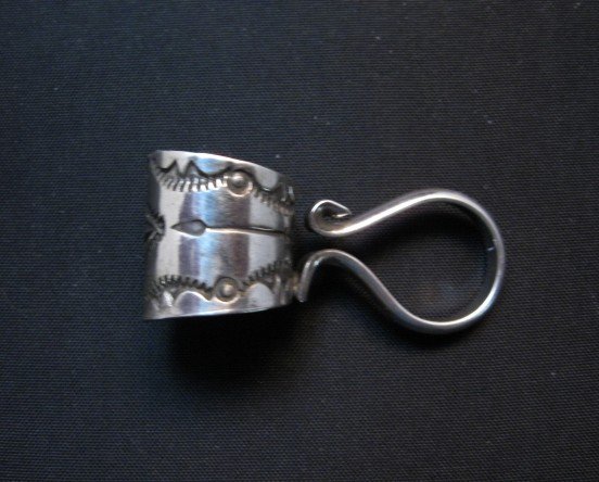 Image 0 of Navajo 10mm Stamped Sterling Silver Bale, Freddy Platero