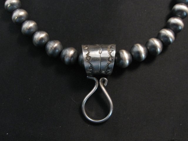 Image 1 of Fancy Navajo 10mm Stamped Sterling Silver Bale, Freddy Platero
