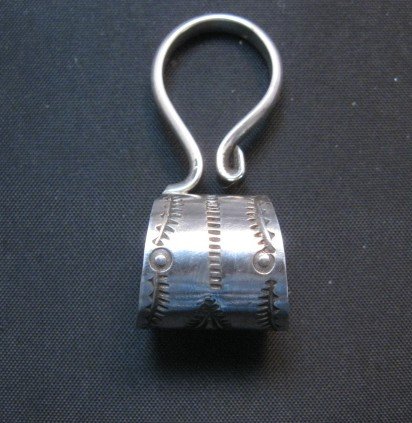 Image 0 of Fancy Navajo 10mm Stamped Sterling Silver Bale, Freddy Platero