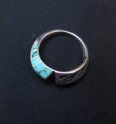 Image 5 of Navajo Lonnie Lonn Parker Native American Turquoise Ring sz9