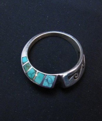 Image 2 of Navajo Lonnie Lonn Parker Native American Turquoise Ring sz9