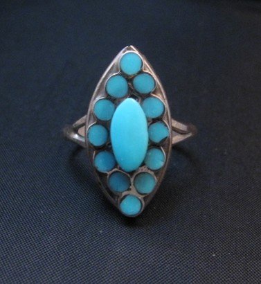 Image 0 of Nancy Dishta Zuni Sleeping Beauty Turquoise Ring sz7-1/2