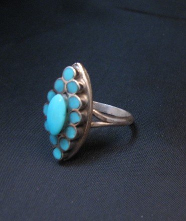 Image 1 of Nancy Dishta Zuni Sleeping Beauty Turquoise Ring sz7-1/2