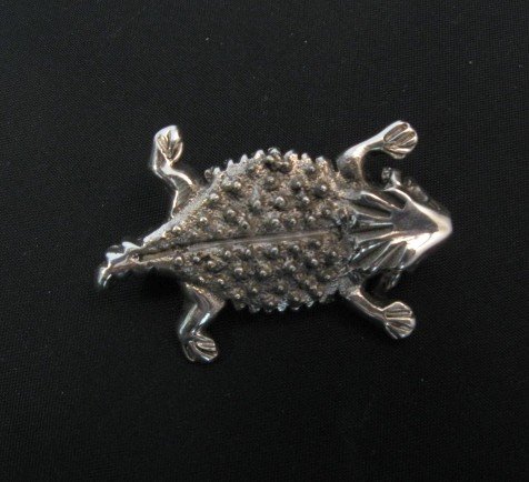 Image 0 of Robbie Manuelito Navajo Silver Horned Toad Pin Pendant