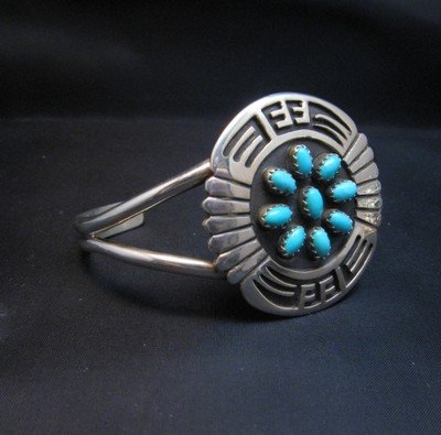 Image 1 of Rosco Scott Navajo Turquoise Sterling Silver Overlay Bracelet