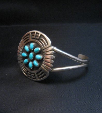 Image 3 of Rosco Scott Navajo Turquoise Sterling Silver Overlay Bracelet
