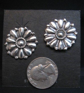 Image 1 of Melvin Francis Navajo Silver Concho Earrings