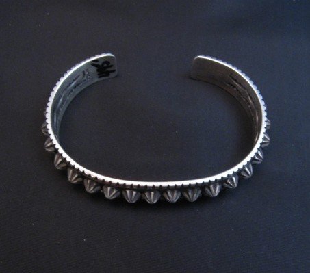 Image 4 of Navajo Star Burst Sterling Cuff Bracelet, Happy Piasso