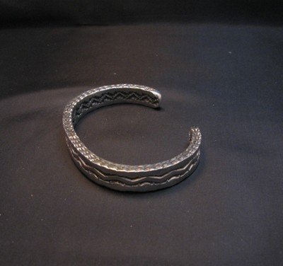 Image 2 of Sunshine Reeves Navajo 4-Sided Stamped Square Shank Stacker Cuff Bracelet