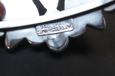 Image 3 of Zuni Inlay Thunderbird Silver Bracelet, Bobby & Corraine Shack