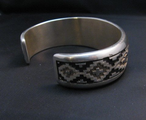 Image 5 of Dan Jackson Navajo Native American Rug Design Cuff Bracelet