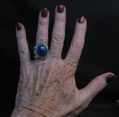 Image 3 of Cooper Willie Navajo Lapis Lazuli Ring Sz7-1/2