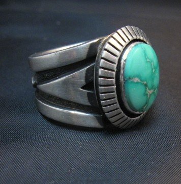 Image 1 of Cooper Willie Navajo Sonoran Gold Turquoise Ring Sz9