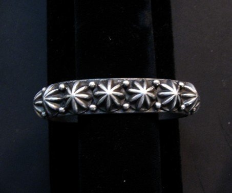Image 0 of Navajo Star Sterling Silver Stacker Bracelet, Happy Piasso, Small