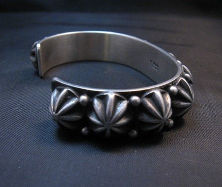 Image 2 of Navajo Star Sterling Silver Stacker Bracelet, Happy Piasso, Small