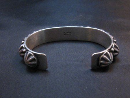 Image 5 of Navajo Sterling Silver Star Studded Bracelet, Happy Piasso, Medium