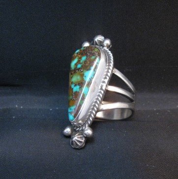 Image 2 of Native American Royston Turquoise Silver Ring sz8-1/2 by Geneva Apachito