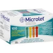 Microlet Lancet Color 100 Count By Bayer Healthcare Diabetes Div.