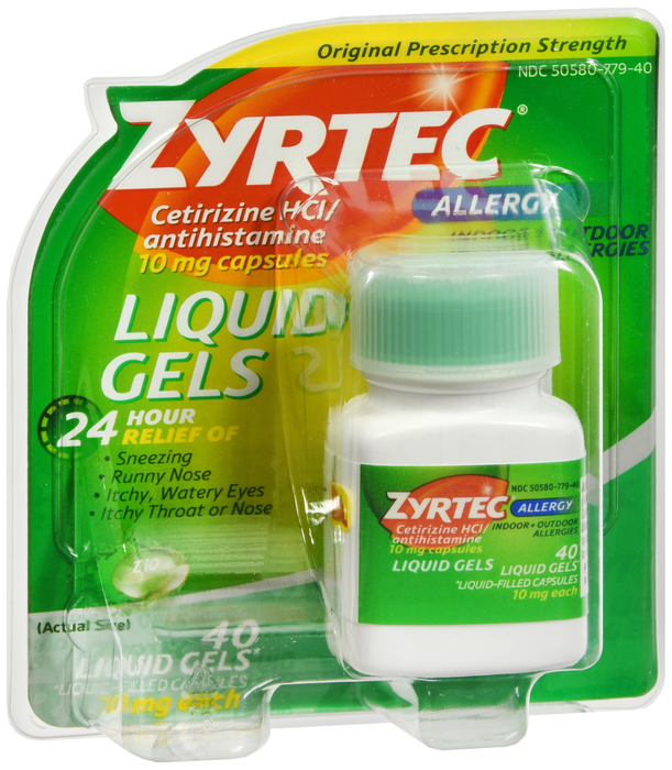 Zyrtec 10 mg OTC Liquigel Cap 40 By J & J Consumer 