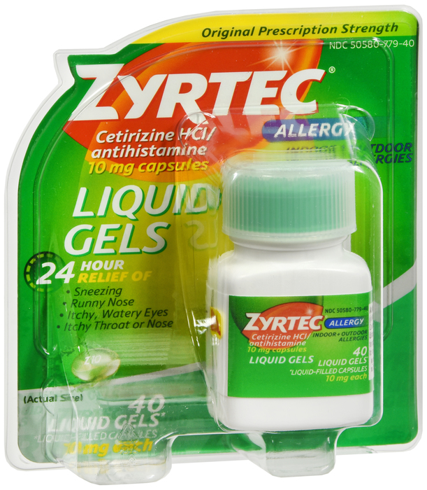 Zyrtec OTC 10 mg Liquigel 10 mg 40 By J&J Consumer USA 
