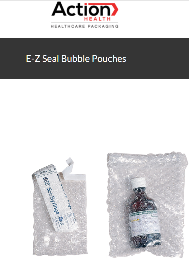 E-Z Seal Bubble Pouches One Case Of 1500 4W X 5.5H By Action Health.