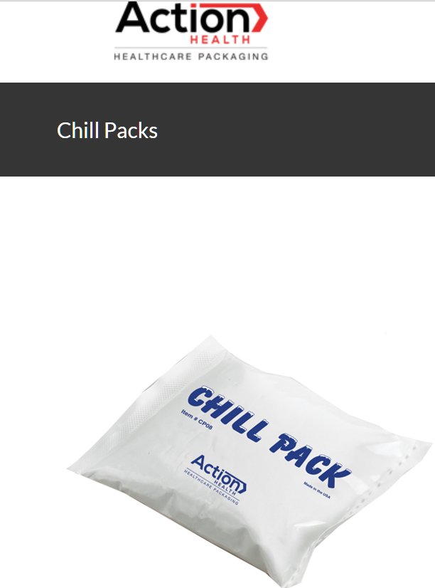 Chill Packs One Case Of 36 6.25W X 6H X 1D 16 oz Gel By Action Health.