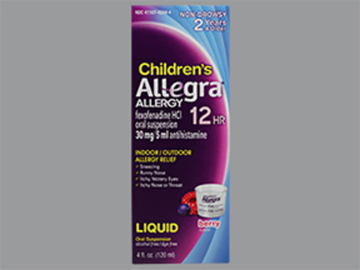 Allegra OTC Child 12HR 30 mg Liquid Suspension 12HR 30 mg 4 oz By Chattem Drug & Chem Co USA 