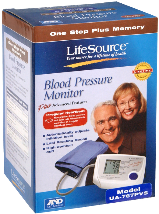 Lifesource Blood Pressure Monitor Digital Automatic Small Cuff Memory By A&D Eng