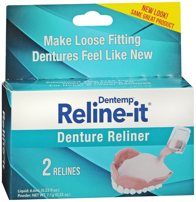 Reline-It Dentemp Denture Reliner 2 count  By Majestic Drug Co