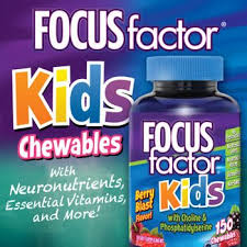 Case of 12-Focus Factor For Kids Chewable Wafers Berry Blast 150-C