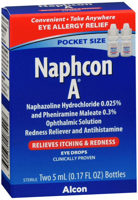 Naphcon-A Allergy Eye Drops Pocket Size - 2 Pack 5 ml Each