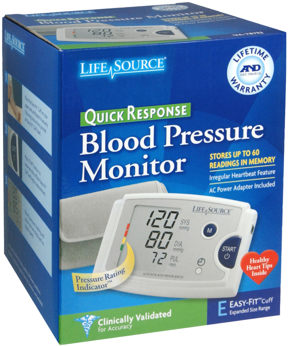 Lifesource Blood Pressure Monitor Digital Automatic Medium Cuff 60 Reading Memor