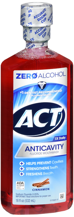 Act Anticavity Alcohol Free Cinnamon 18 oz 