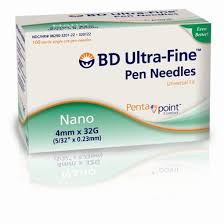 BD Ultrafine Pen Needle 4mm 32G 100 Count 