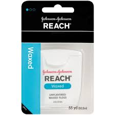 Case of 12-Johnson & Johnson Reach Floss Waxed Unflavored - 55 Yds
