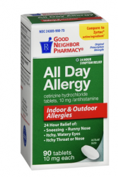 GNP Allergy 10Mg Cetir Tab 90 Case-of- 12
