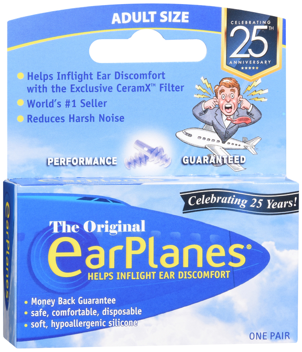 Earplanes Adult Flight Pressure Ear Plugs 1Pr By Cirrus Healthcare Prod