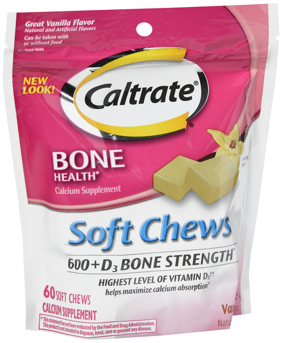 Caltrate 600-D Softchew Vanilla 60 Count by Pfizer