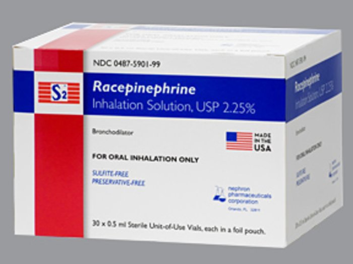S2 Racepinephrine 2.25 % Brc Sol 30X0.5 M UD Sol 2.25% Brc 30X0.5 ml By Nephron Pharm Corp USA 