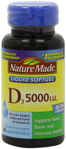 Nature Made Vitamin D3 5000 IU Liquid Softgels - 90 Count